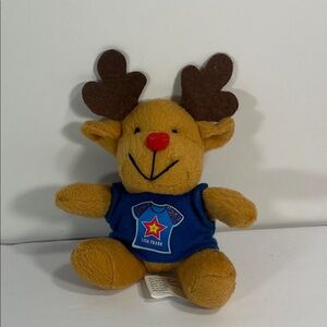 Lisa Frank Tan and Blue Reindeer holiday Plush